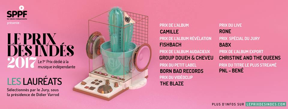 Prix des indés 2017 lauréats