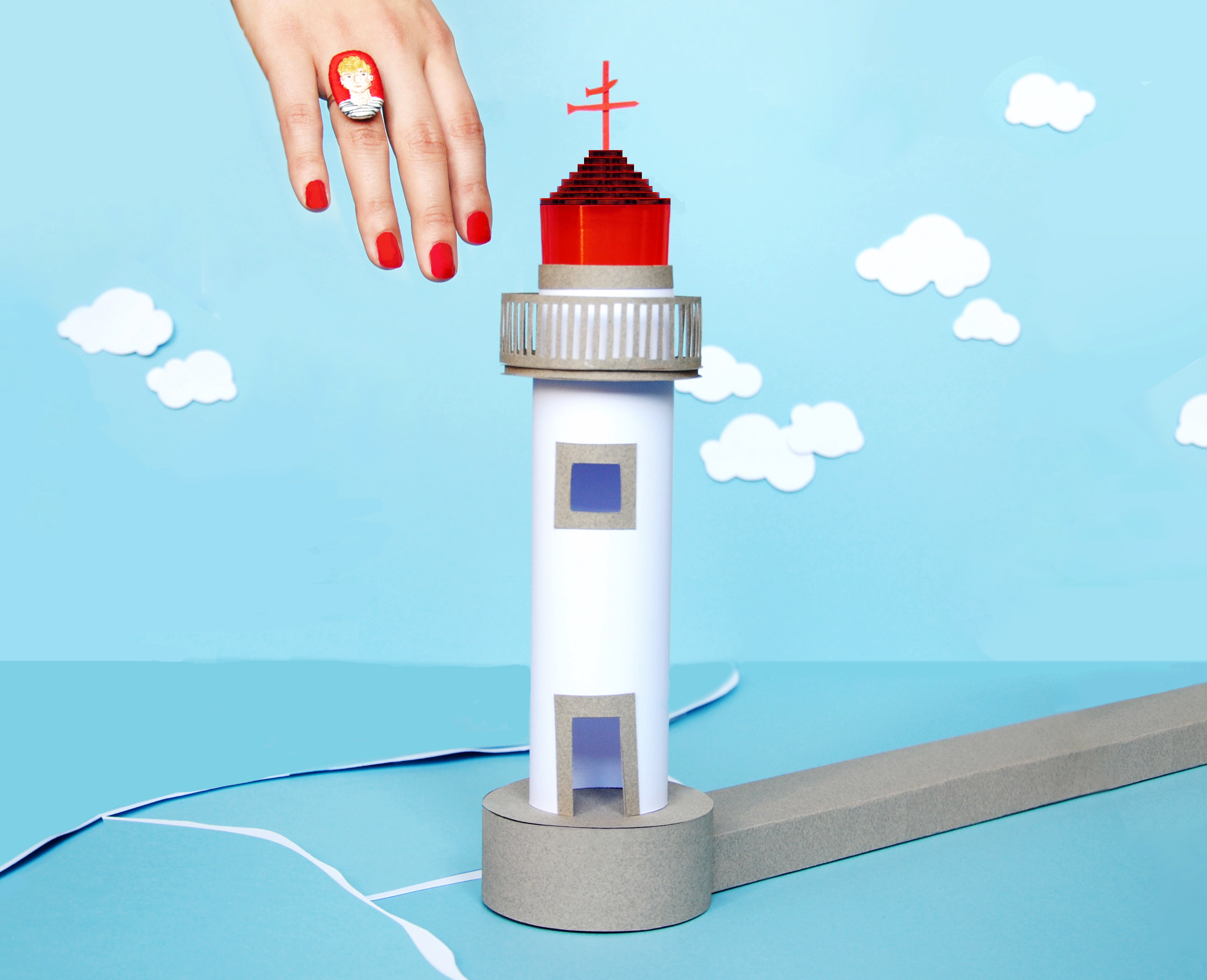 Les amants de minuit bague broderie phare