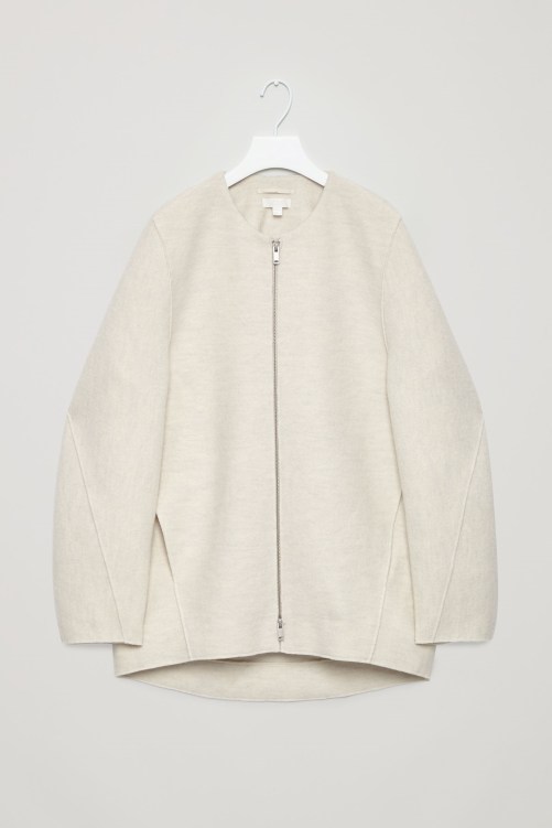 manteau en laine blanc cos