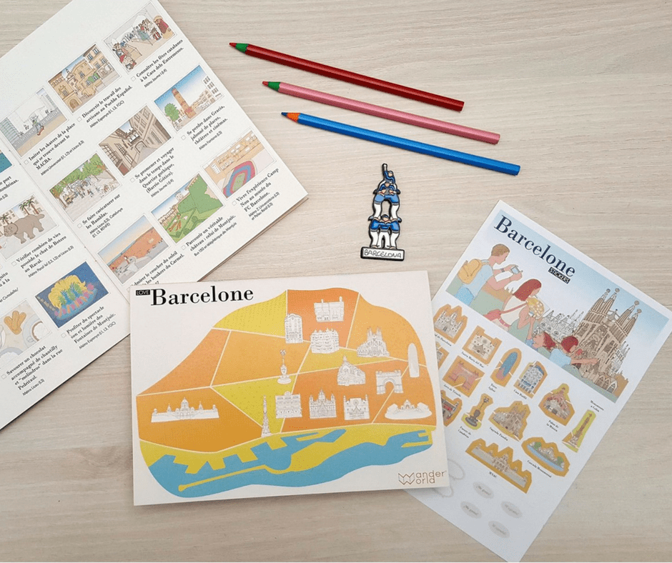 Wanderlandmap-carnet-voyage-enfant-ludique-barcelone-cadeau