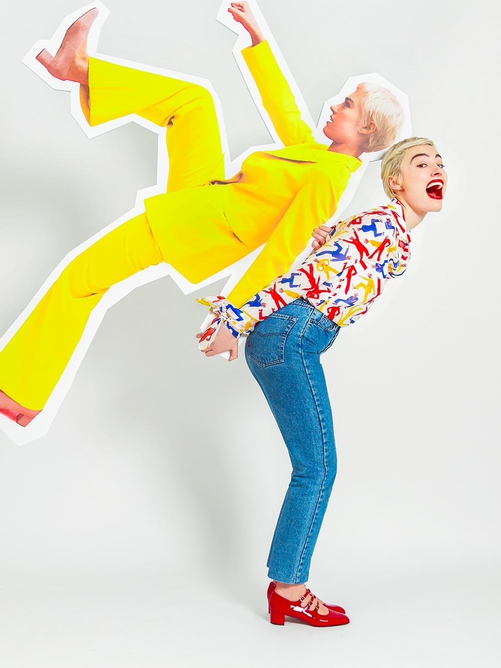 chemise-soi-x-elsa-muse rire soie chemise Elsa Muse