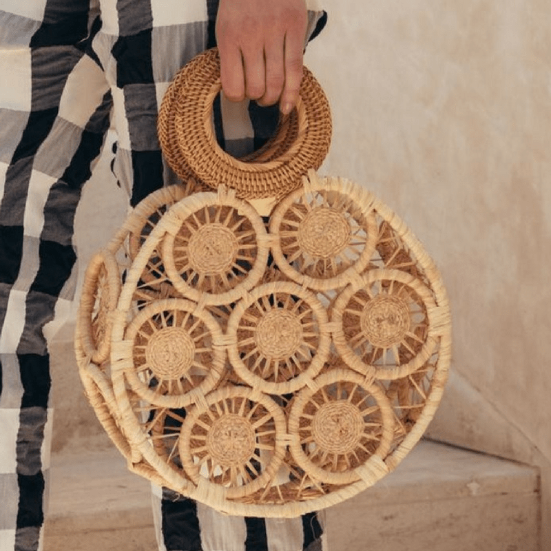 sac cult gaia stella rond rotin raphia osier