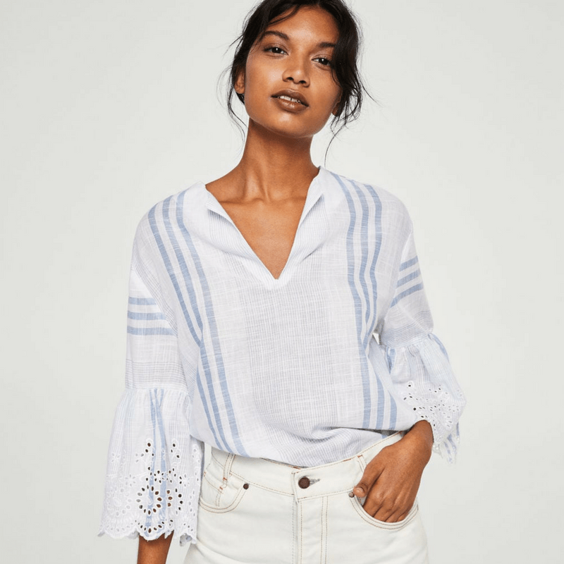 blouse-manche-brodee-rayures-broderie-anglaise-mango