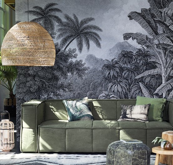 suspension en osier tressée