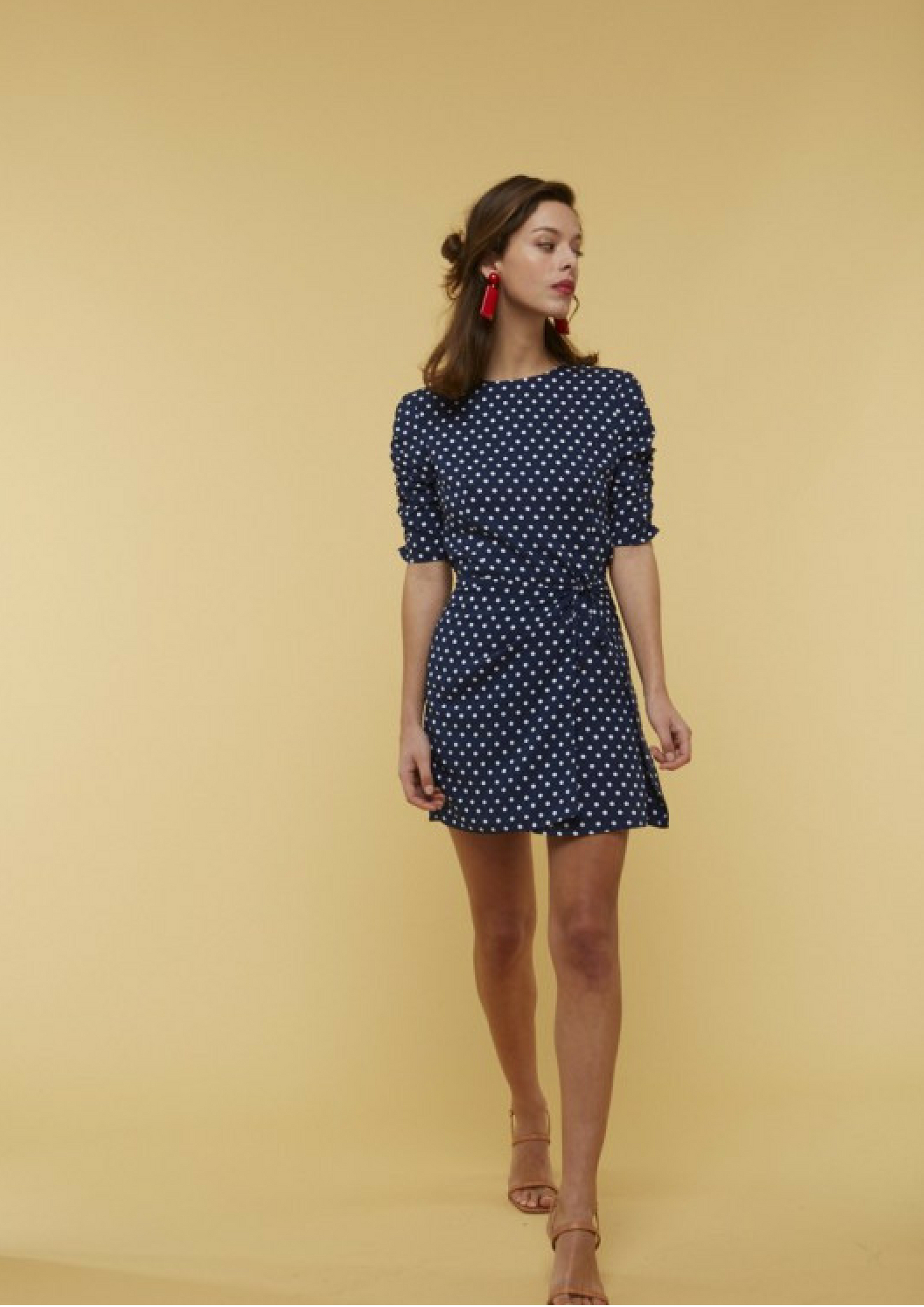 tenue-mariage-invite-femme-robe-musier-courte-pois