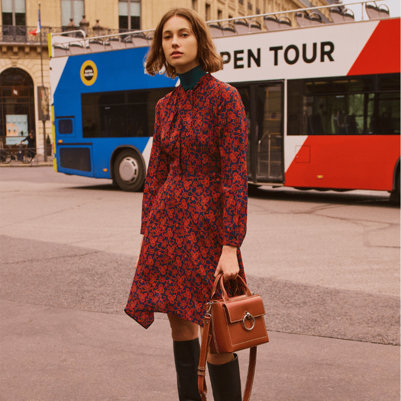 claudie-pierlot-rome-asymetrique-imprime-rouge