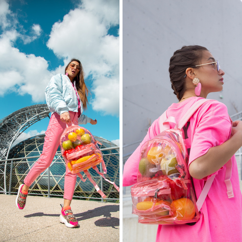 Padded-Pak'r-Pink-Film-sac-a-dos-transparent-eastpak-rose