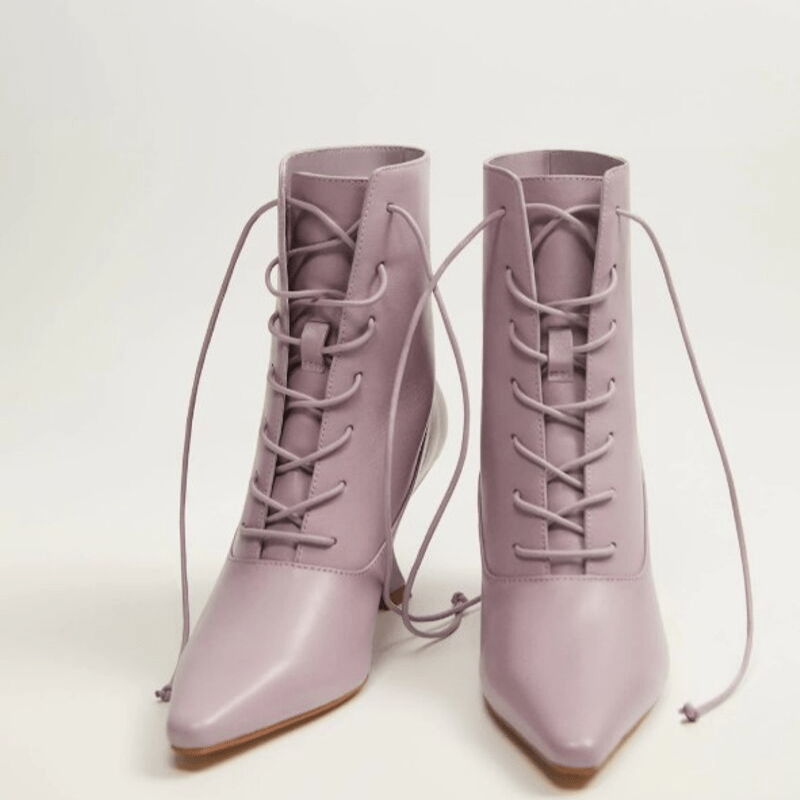 tendance-lilas-mauve-mode-bottines-chaussures-lacets-talons