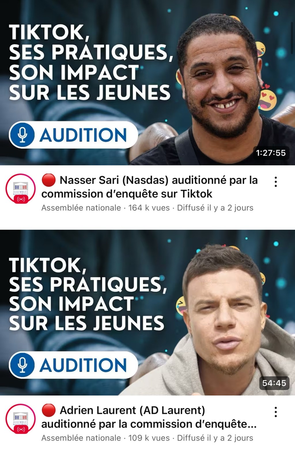 Commission d’enquête sur TikTok : on retient quoi de Nasdas, AD Laurent, Alex Hitchens et le couple Tanti&nbsp;?